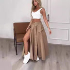 Damen Eleganter Rock mit hohe Taille und seitlichem Schlitze