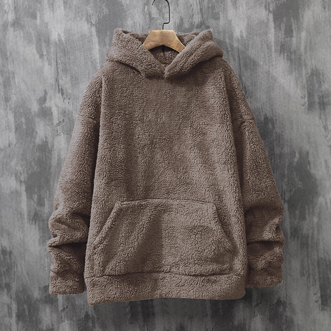 Damen Kuscheliger Fleece-Pullover mit Kapuze und praktischen Taschen R&B