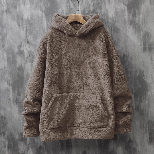 Damen Kuscheliger Fleece-Pullover mit Kapuze und praktischen Taschen R&B