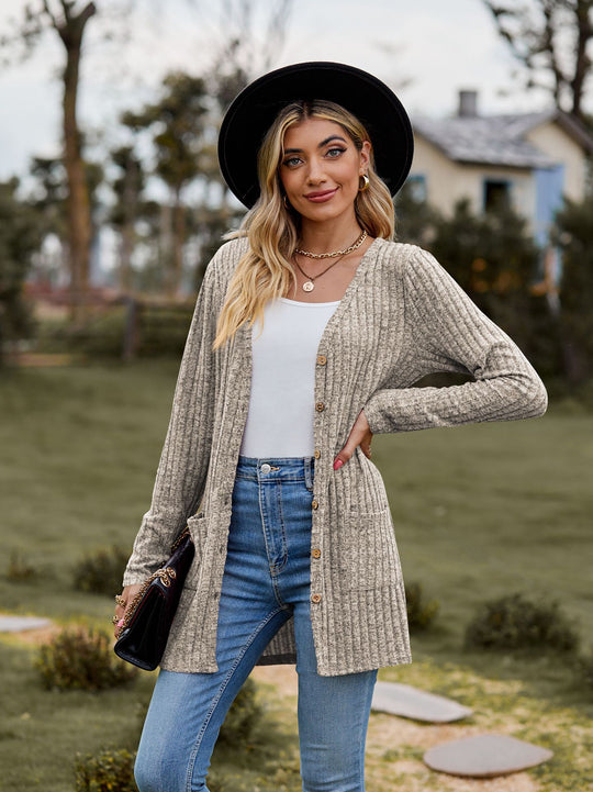 Damen Strickjacke mit strukturiertem Muster und praktischen Taschen R&B 1753970709