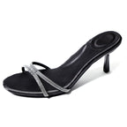 Damen Glamouröse Sandaletten mit funkelnden Riemen und elegantem Absatz R&B
