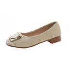 Damen elegante Ballerinas mit modischem Quadratverschluss R&B