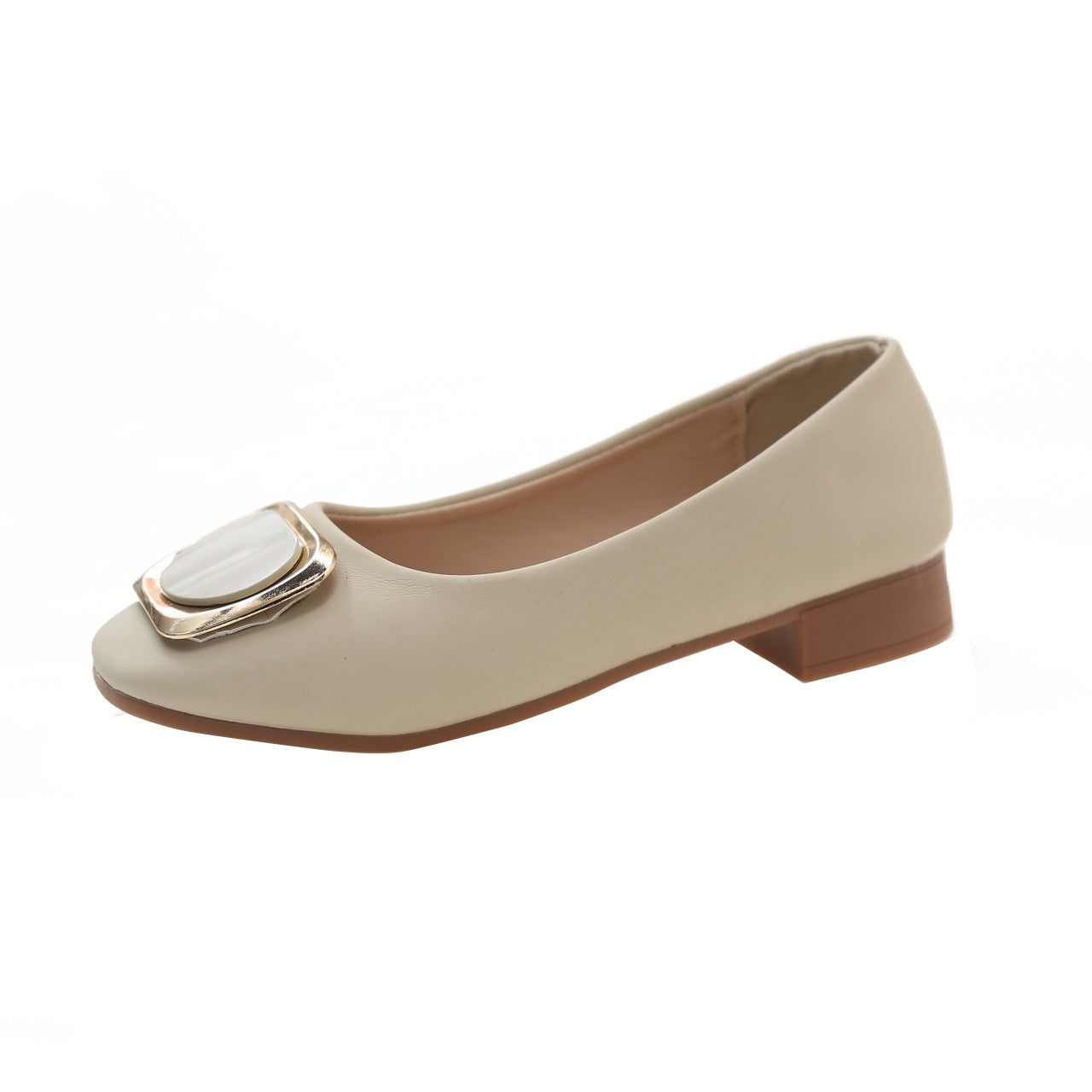 Damen elegante Ballerinas mit modischem Quadratverschluss R&B