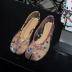 Damen Ballerinas mit verspielt buntem Punktedesign