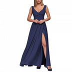 Damen Maxikleid mit elegantem Wickeldesign und seitlichem Schlitz R&B