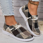 Damen Casual Sneakers im modischen Karomuster R&B