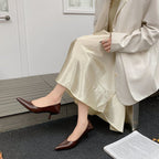 Damen elegante Slingback-Pumps mit spitzem Design und modischem Blockabsatz R&B