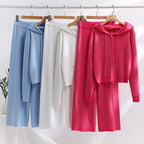 Damen modisches Loungewear-Set mit hohem Kragen und Reißverschluss R&B