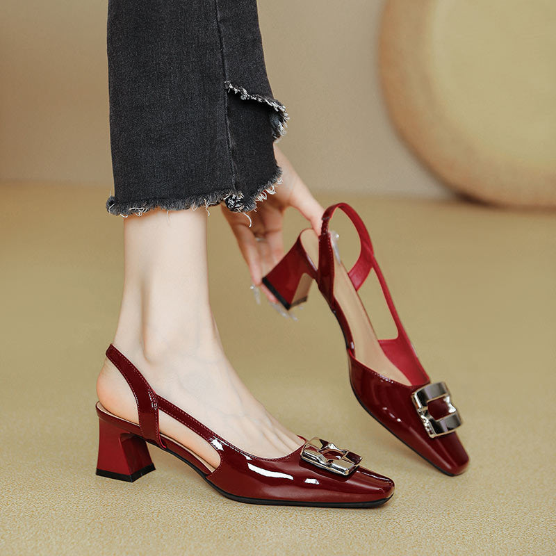 Damen Slingback-Pumps mit modischem Blockabsatz