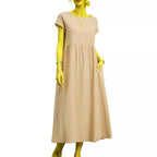 Damen Midikleid mit Lässigem Schnitt und Seitlichen Taschen R&B