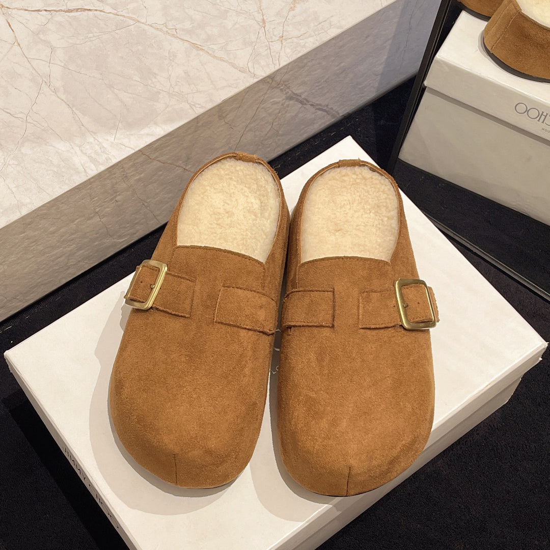Damen Komfortable Clogs aus weichem Mikrofaser mit Plüschfutter R&B