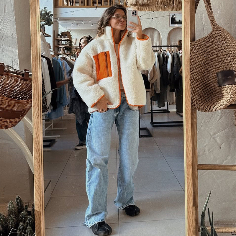 Damen Fleecejacke mit hohem Kragen und praktischem Reißverschluss R&B