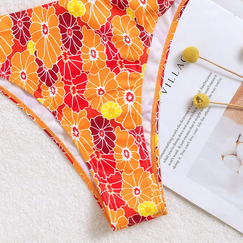 Damen Bikini mit floralem Design und schmeichelndem Schnitt