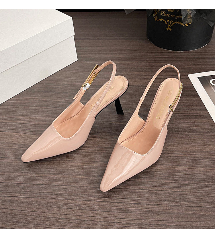 Damen Slingback-Pumps mit eleganter Schlangenlederstruktur R&B