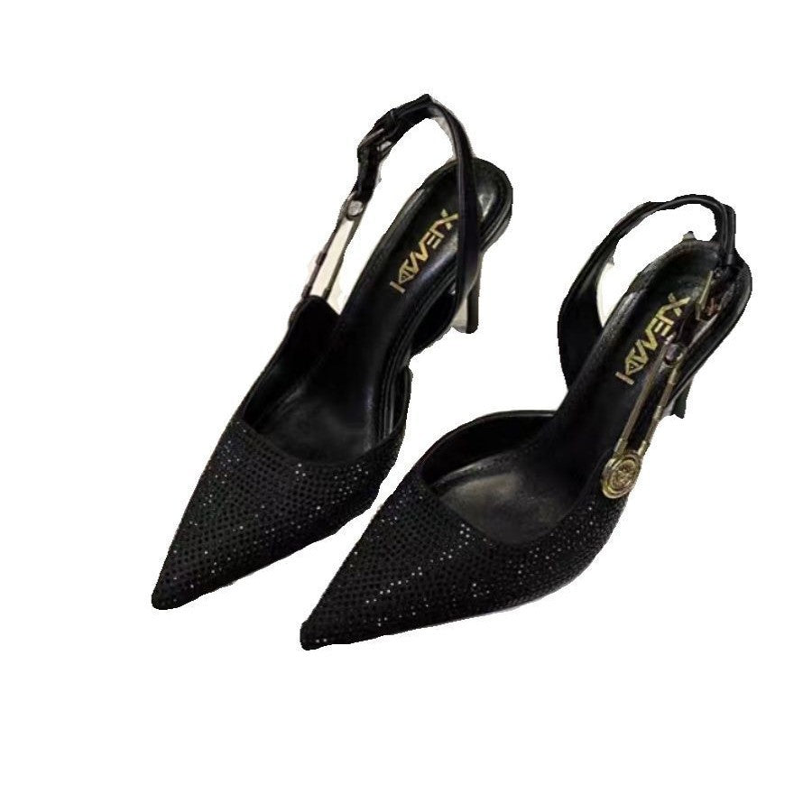 Damen nan spitze Pumps mit Fersenriemchen T-Riemen und Medaillonapplikation R&B