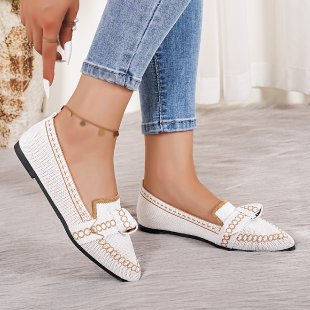 Damen Stilvolle und komfortable Ballerinas mit großem Schleifendetail R&B