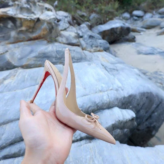 Damen Slingback-Pumps mit eleganter Schleifenverzierung R&B