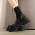 Damen Fashion-Stiefel mit breiter Sohle und elegantem Falten-Design R&B