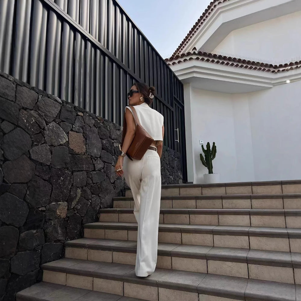 Damen Weite Palazzo-Hose mit eleganter Bundfaltenverarbeitung R&B