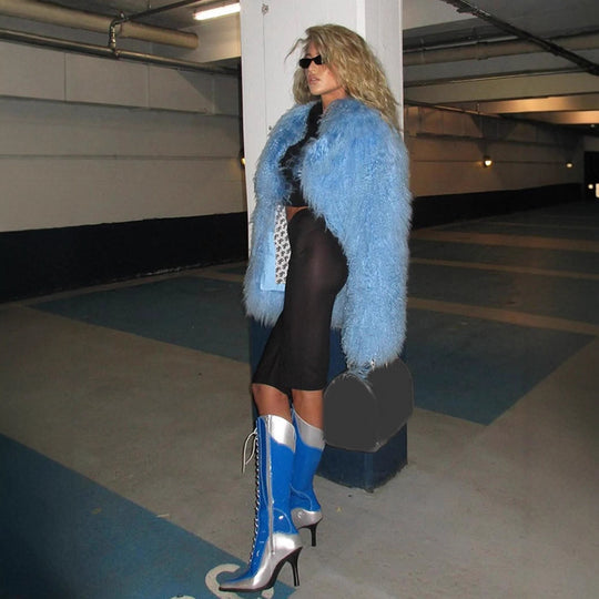 Damen Kunstfelljacke mit oversized Schnitt R&B