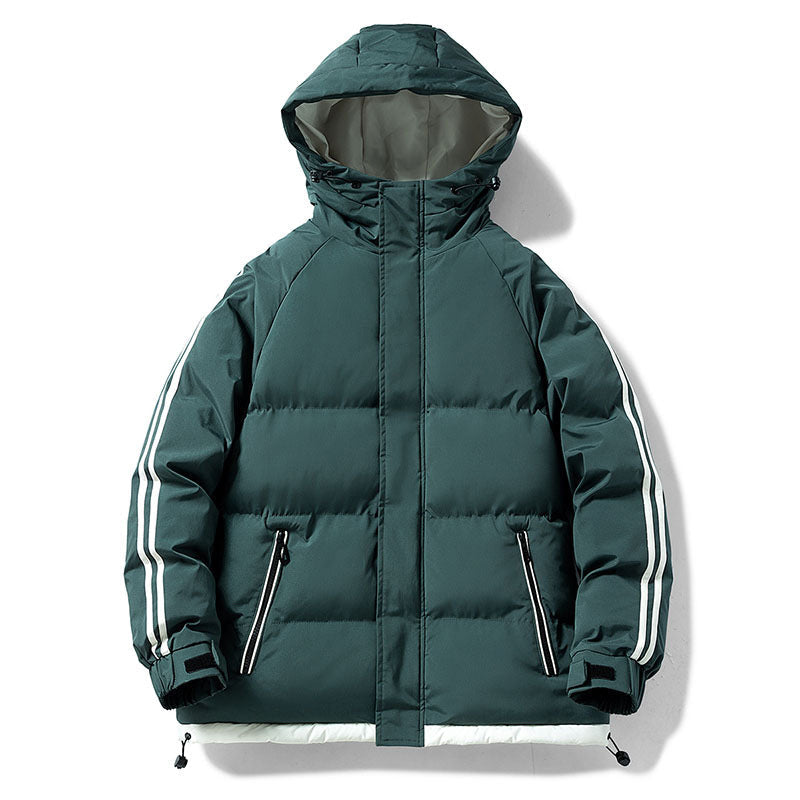 Herren nan gesteppte Kapuzen-Winterjacke mit Thermofutter, seitlichen Kontraststreifen und winddichter Außenhülle R&B