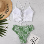 Damen Bikini-Set mit verspieltem Rüschendesign und hoch geschnittenen Höschen R&B