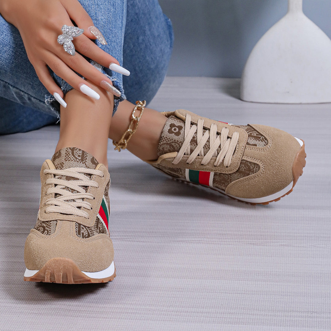 Damen Sportliche Sneaker mit auffälligem Streifen-Design R&B
