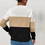 Damen V-Ausschnitt Pullover mit gestreiftem Design und lässigem Schnitt R&B