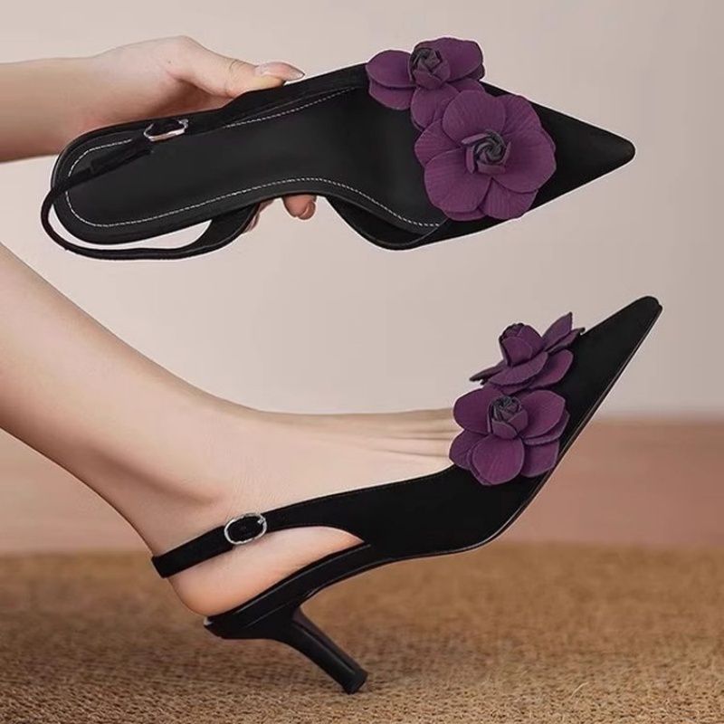 Damen Slingback Pumps mit floralem Design R&B