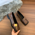 Damen elegante Ballerinas mit schickem Riemen und komfortablem Blockabsatz R&B