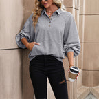 Damen Sportlicher Pullover mit modischen Knopfdetails und lässigem Schnitt R&B
