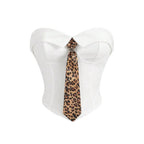 Damen Corsage mit modischem Tiermuster und tailliertem Schnitt R&B