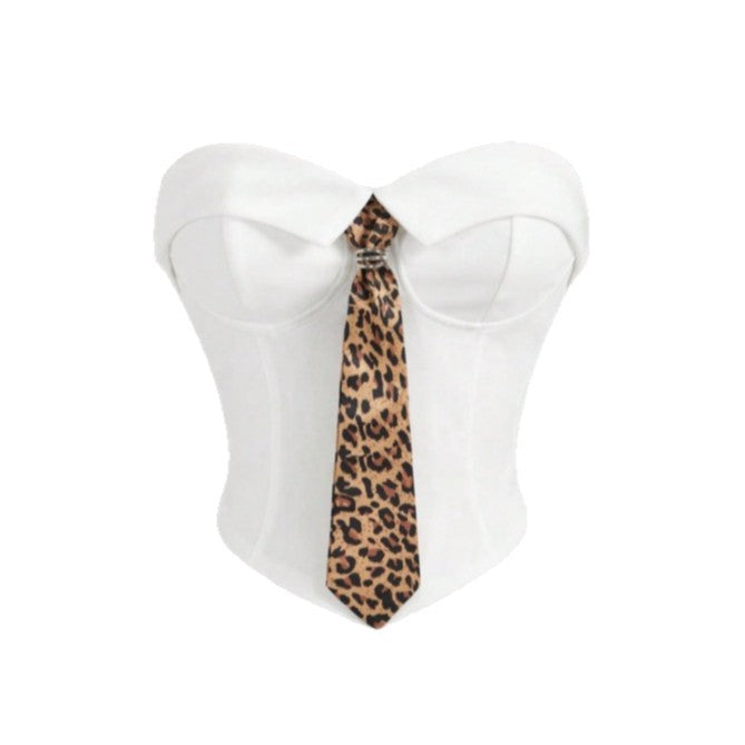Damen Corsage mit modischem Tiermuster und tailliertem Schnitt R&B