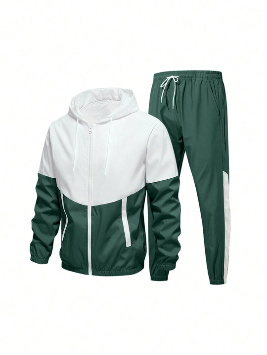 Herren Sportanzug mit atmungsaktiver Jacke und elastischen Jogginghosen R&B