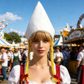 Damen nan traditionelle Trachtenhaube aus Baumwollvelours mit feinem Spitzenrand für Dirndl R&B