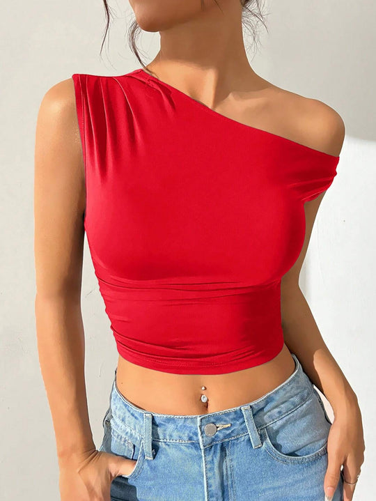 Damen asymmetrisches Top aus elastischem Material R&B