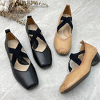 Damen Elegante Mid-Heel Schuhe mit elastischem Kreuzriemen