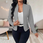 Damen elegante Blazerjacke mit Spitzenakzenten R&B