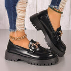 Damen Loafer aus Leder mit komfortabler Plateau-Sohle und dekorativer Ketten-Applikation R&B