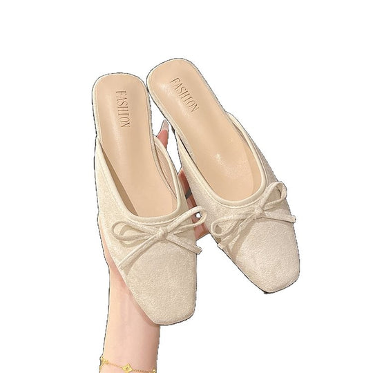Damen modische Mules mit dekorativem Schleifenakzent R&B