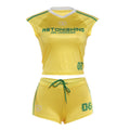 Damen Sportliches Zweiteiliges Set mit kurzem Oberteil und Shorts R&B