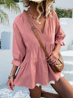 Damen luftige Bluse mit vorteilhaftem Schnitt und Rüschendetails R&B