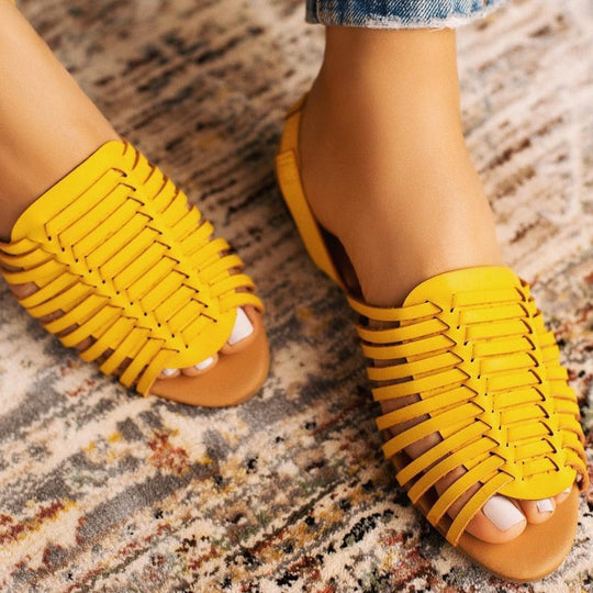 Damen modische Riemchensandalen mit strukturierter Oberflächentextur R&B