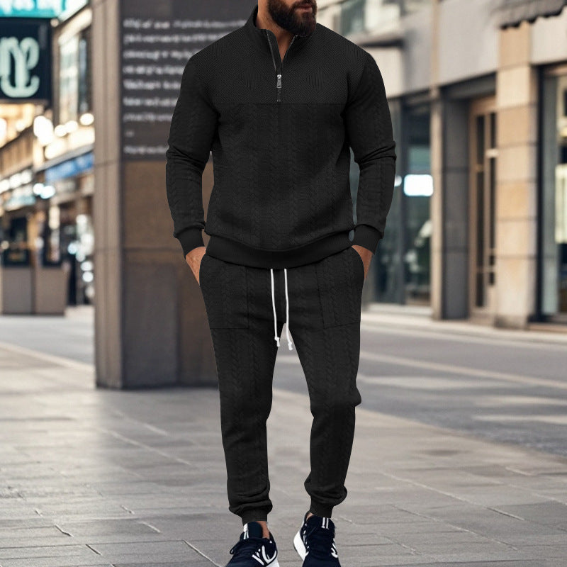Herren Sportliches Freizeit-Set aus atmungsaktivem Material mit strukturiertem Design R&B
