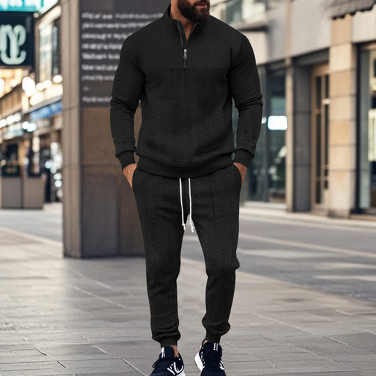 Herren Sportliches Freizeit-Set aus atmungsaktivem Material mit strukturiertem Design R&B