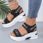 Damen Sportliche Platform-Sandalen mit verstellbaren Riemen und komfortabler Dämpfung R&B