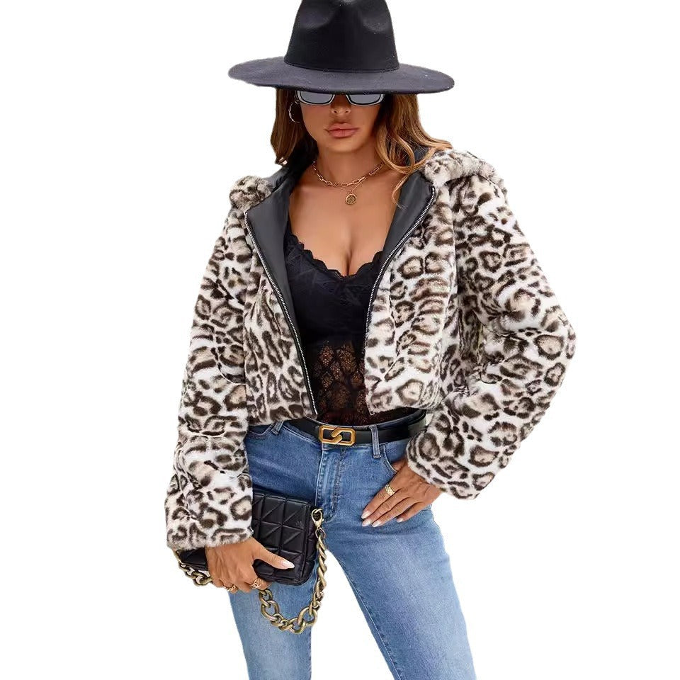 Damen Kunstfelljacke mit kontrastierenden Details und modischem Schnitt R&B