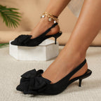 Damen Slingback-Pumps mit eleganter Schleifenapplikation und tierischem Muster R&B