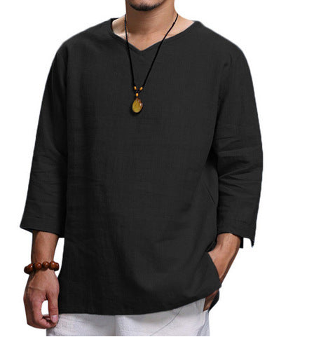 Herren Leichte Leinenbluse R&B
