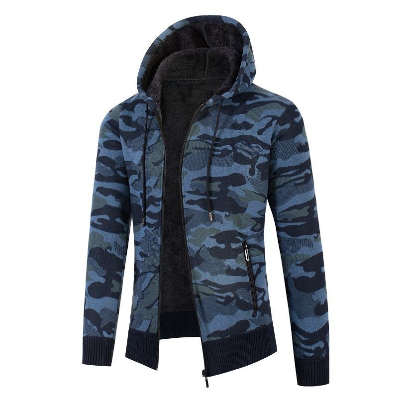 Herren lässige Jacke mit Fleece-Futter und Camouflage-Muster